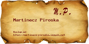 Martinecz Piroska névjegykártya